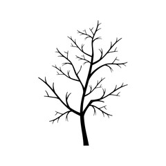 Bare tree icon vector. Tree illustration sign. Autumn symbol or logo.