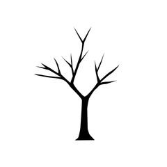 Bare tree icon vector. Tree illustration sign. Autumn symbol or logo.
