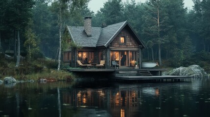 Fototapeta premium lake house