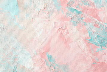 Obraz premium Abstract soft acrylic painting texture. Pastel blue pink colors background. Template, wall art, copy space