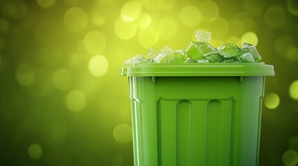 A visual representation of environmental management practices such as waste reduction and energy efficiency, with space for text