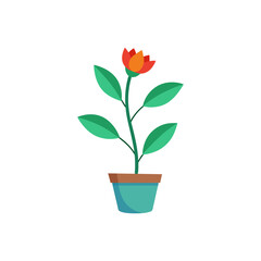 Flowering plant with top vector art