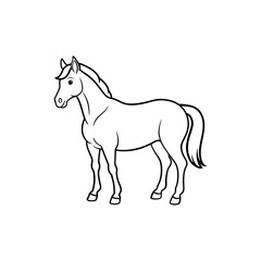 Horse line art vector on white background