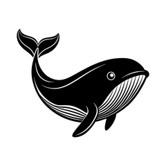 Whale silhouette vector black and white