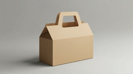 Kraft Paper Box with Handle Mockup