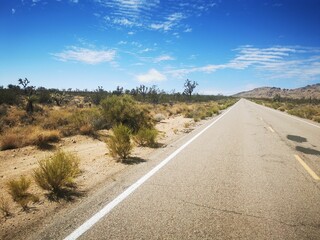 Desert Highway with Blue Sky