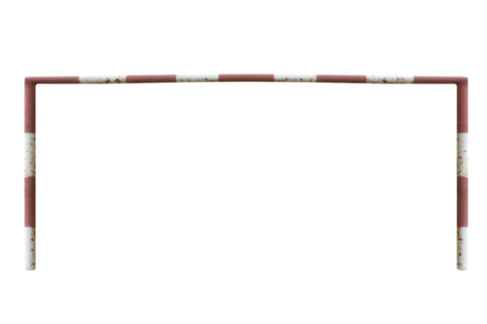 Red and white prohibition barrier. On isolated transparent background.