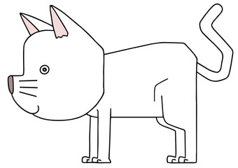 動物キャラクターイラスト - 動物・アニマル・哺乳類・猫・白猫