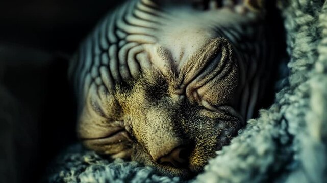  Sphynx Cat sleeping 