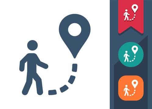 Travel, Tourism, Man Walking Icon