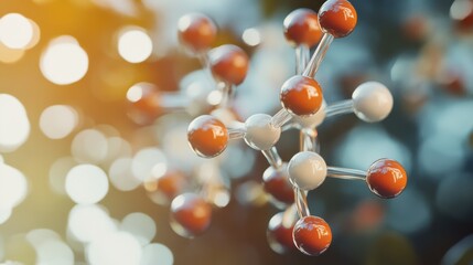 Oxygen O2 molecule model - Concept of Ecology and Biochemistry