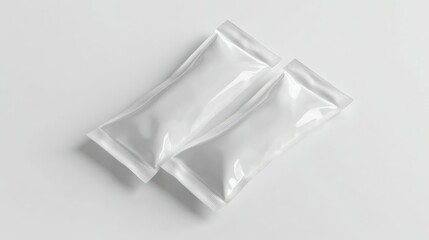 Pair of White Stick Sachet Mockup on white background