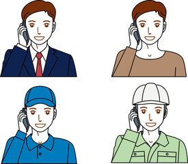 スマホで電話する若い男性