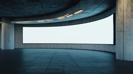 Obraz premium Mockup of customizable curved horizontal billboard