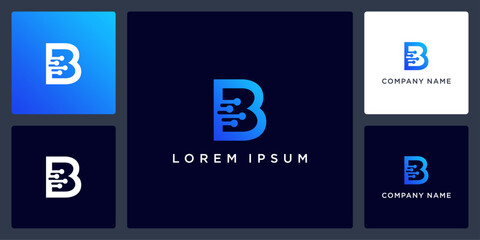 Letter B digital technology logo and icon editable © MRANTAZI57