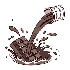 chocolate splash isolated on white background