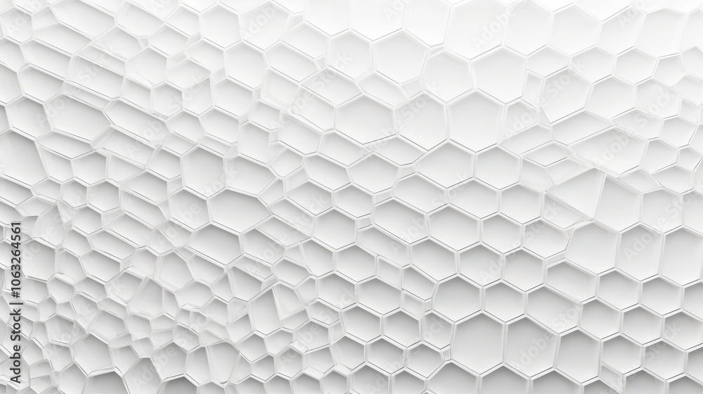 Poster abstract white hexagonal pattern creating a modern textured background.