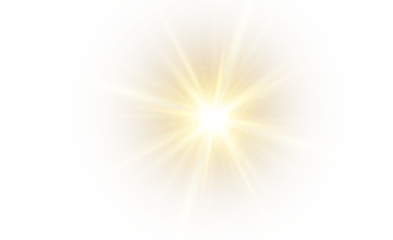 Fotobehang Png yellow light effect reflections, neon illumination in yellow colors. Bright light lens. Png spotlight spark. Stadium Lighting. Sunlight, Shiny stars, glowing sparks. Vector  © ira11998877