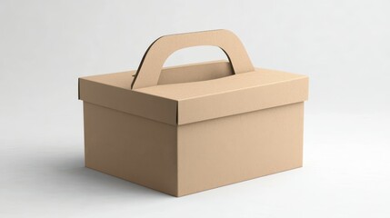 Kraft Paper Box with Handle Mockup