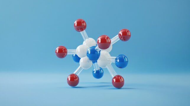 Oxygen O2 molecule model - Concept of Ecology and Biochemistry