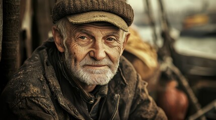 Obraz premium Old dry dock worker.