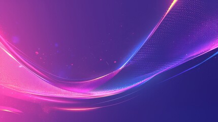 Vibrant abstract background featuring swirling waves of purple, pink, and blue light.