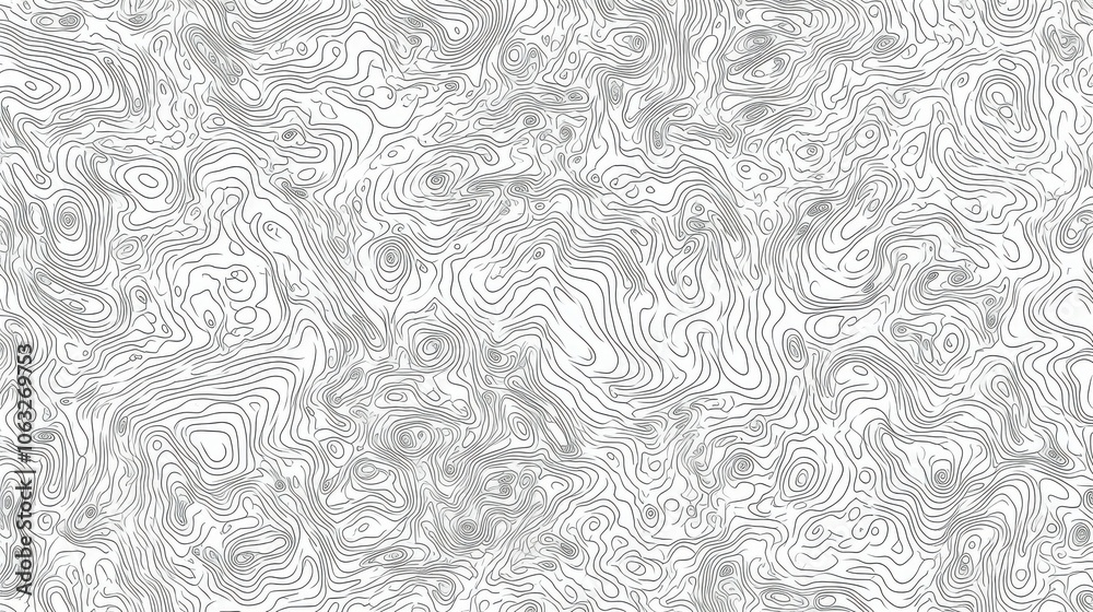 Poster abstract line art texture with flowing contours and varying shades of gray, creating a dynamic visua