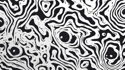 Fototapeta premium An abstract pattern of swirling black and white shapes creating a dynamic visual effect.