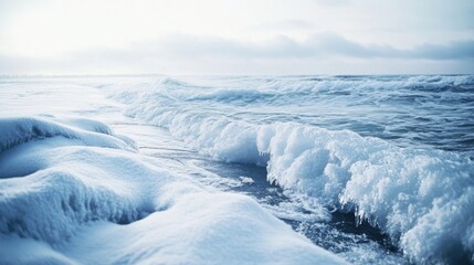Obraz premium Ice floating on calm water