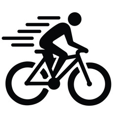 Obraz premium Person Cycling Silhouette