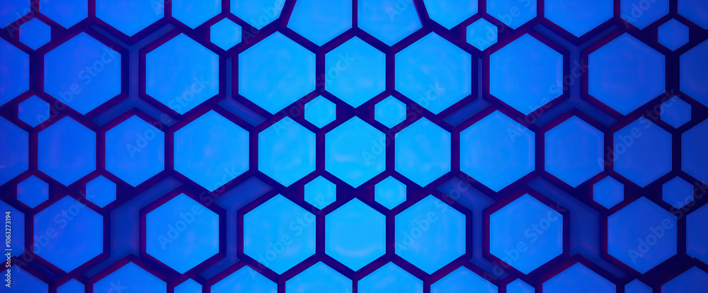 Aufkleber blue hexagonal pattern digital grid futuristic technology inspired background structure connectivity