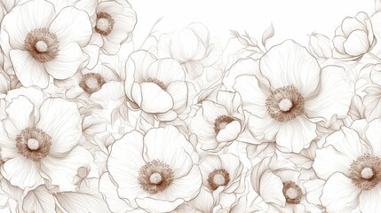 Delicate white anemone flowers create a soft and elegant floral backdrop, perfect for adding a touch of nature to any design.