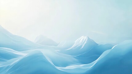 Obraz premium minimalist wavy abstract landscape in light blue and white