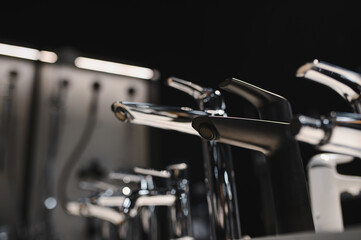Water faucets in hardware store