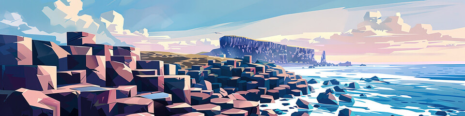 Fototapeta premium The Enigmatic Giant's Causeway: A Geometric View