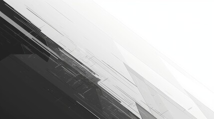 Obraz premium Abstract monochrome design with sharp, angular lines creating a sense of movement and depth.