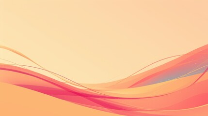 Fototapeta premium Vibrant abstract waves in warm hues of orange, pink, and yellow create a soft, flowing backdrop.