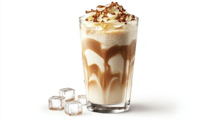 Creamy Iced Coffee with Swirls and Toppings