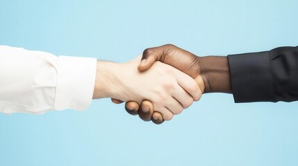 Banker and homebuyer shaking hands, finalized mortgage approval