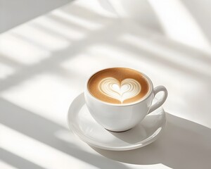 Intricate Heart Shaped Foam Art Elevates a Minimalist Coffee Experience