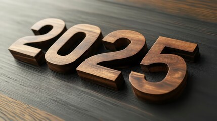 2025 new year wood number