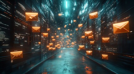 Fototapeta premium Eternal novel abundance of email with envelopes