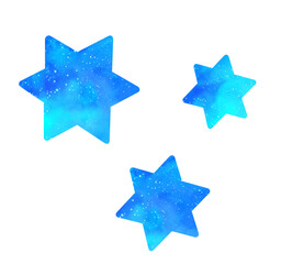 水色の星空｜シンプルな六角形の星