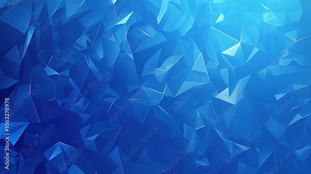 Poster a vibrant abstract blue texture featuring sharp, angular shapes creating a dynamic and modern appear