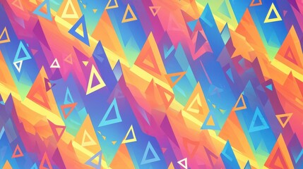 Vibrant abstract background featuring colorful triangles, creating a dynamic and energetic visual effect.
