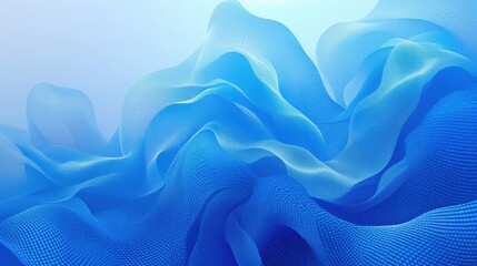 Obraz premium A mesmerizing abstract wave pattern in varying shades of blue, creating a tranquil and serene atmosphere.