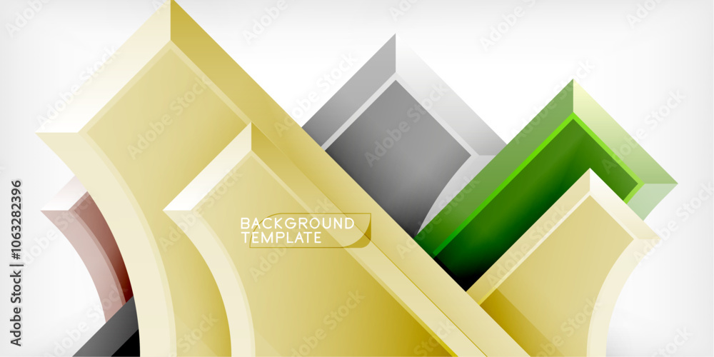 Poster Geometric design abstract background - circles and triangles