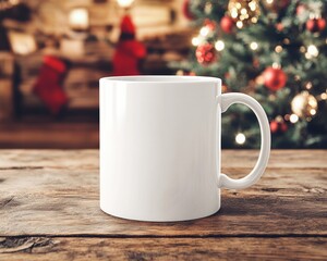 Fototapeta premium Mockup of blank Christmas Mug Mockup,