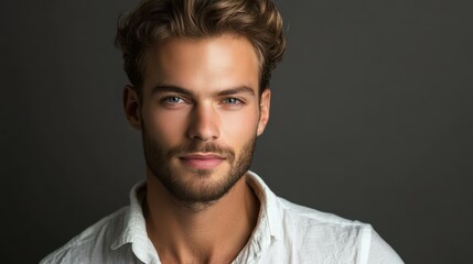 Obraz premium Handsome man on grey background
