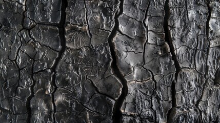 A close-up shot of a cracked tree trunk with intricate details